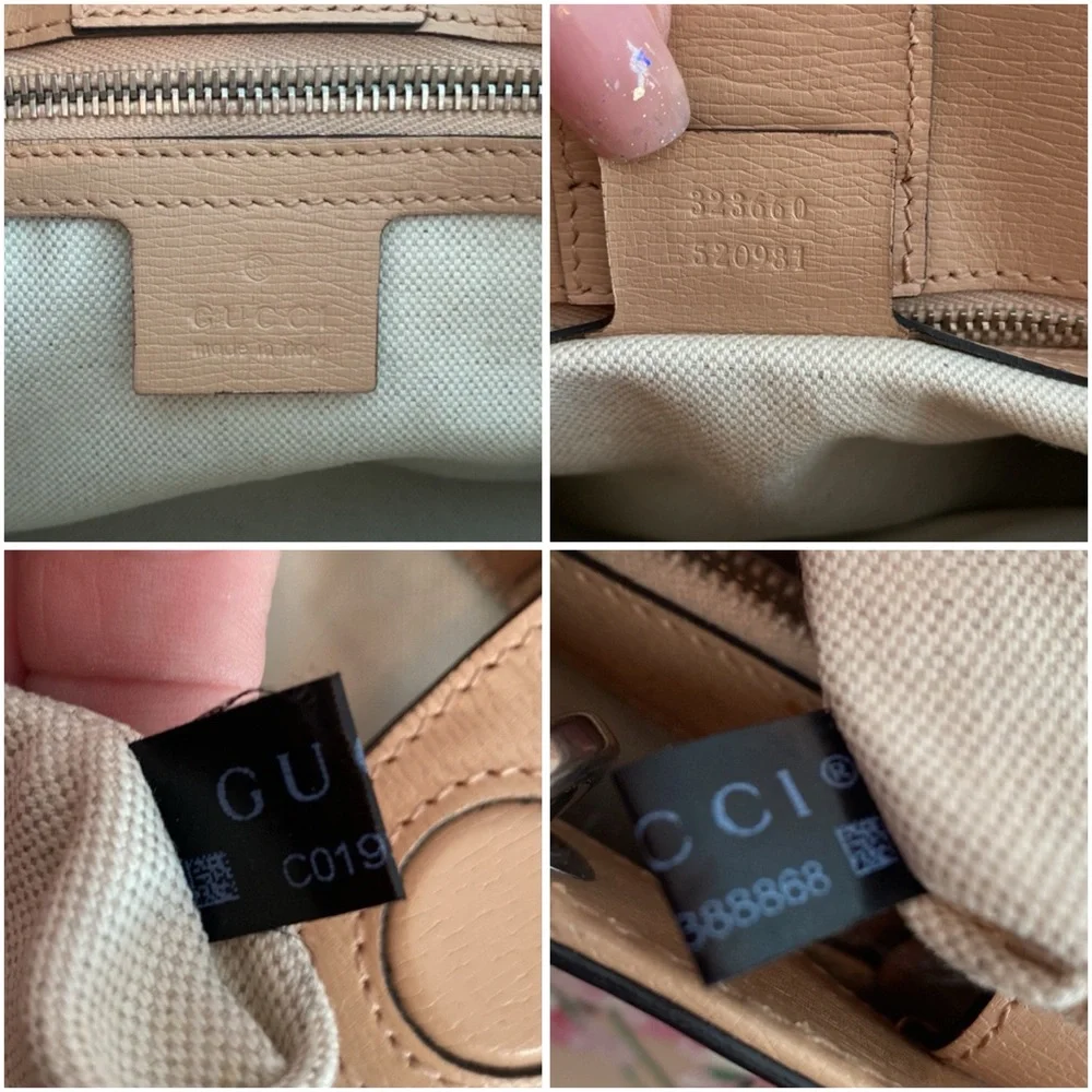 Gucci • Blooms Print Bamboo Shopper Tote in Pink Apricot *AUTHENTICATED* - Picture 13 of 17